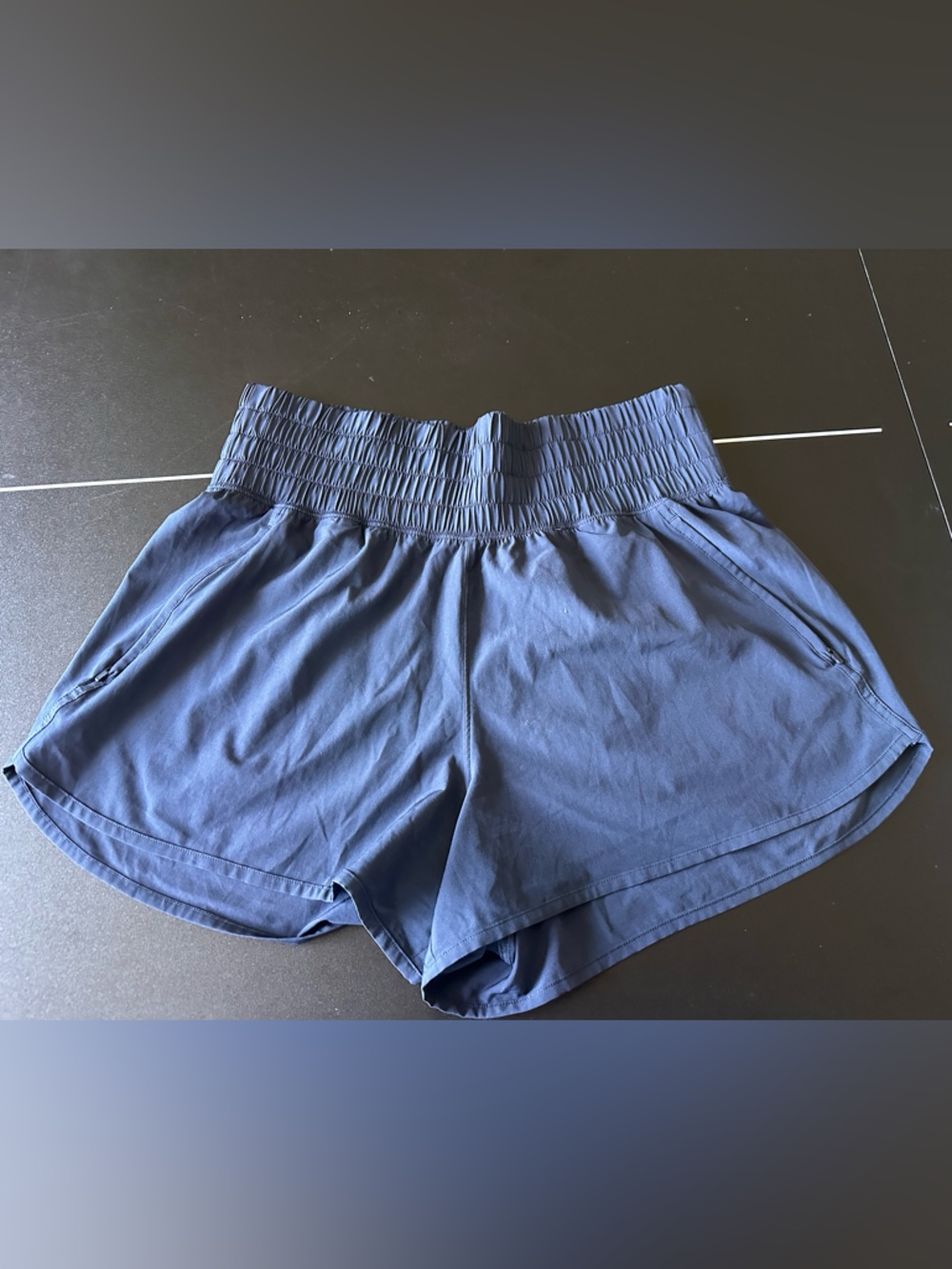 YPB High-Waist Navy Athletic Shorts